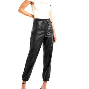 Express Black Faux Leather Joggers